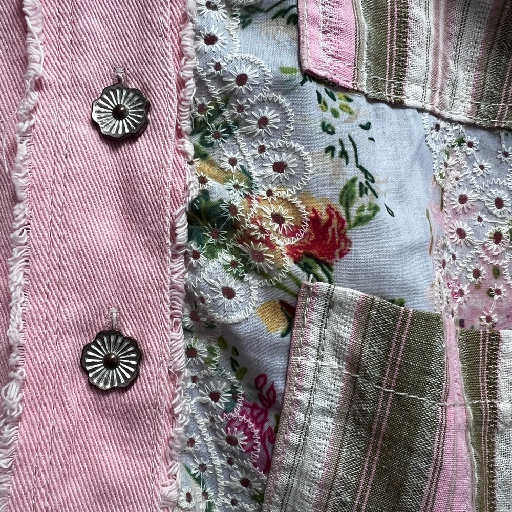 Nwot Pol Patchwork Button-Up Shacket, S - image 3